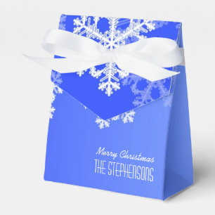 Frohe Weihnachten Stilvolle Cobalt Blue Snowflakes Geschenkschachtel