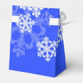 Frohe Weihnachten Stilvolle Cobalt Blue Snowflakes Geschenkschachtel (Rückseite)