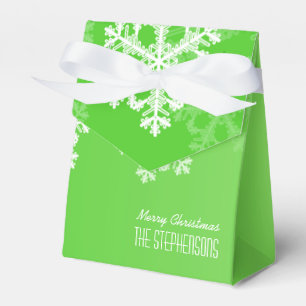 Frohe Weihnachten Stilvolle Green Snowflakes Muste Geschenkschachtel