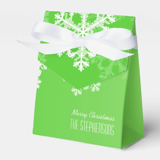 Frohe Weihnachten Stilvolle Green Snowflakes Muste Geschenkschachtel (Vorderseite)