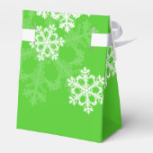 Frohe Weihnachten Stilvolle Green Snowflakes Muste Geschenkschachtel (Rückseite)
