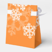 Frohe Weihnachten Stilvolle Orange Snowflakes Must Geschenkschachtel (Rückseite)