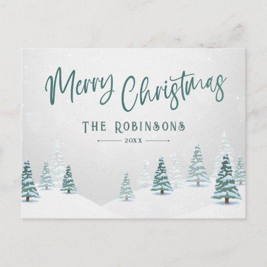 Frohe Weihnachten Stilvolle Rustikale Winterbaum (Vorderseite)