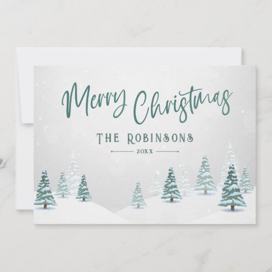 Frohe Weihnachten Stilvolle Rustikale Winterbaum (Vorderseite)