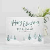 Frohe Weihnachten Stilvolle Rustikale Winterbaum (Stehend Vorderseite)