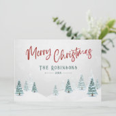 Frohe Weihnachten Stilvolle Rustikale Winterbaum (Stehend Vorderseite)