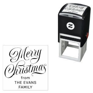 Frohe Weihnachten stilvolle Schrift personalisiert Permastempel