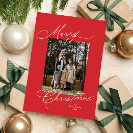 Frohe Weihnachten stilvolle Schrift rote Foto