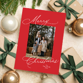 Frohe Weihnachten stilvolle Schrift rote Foto