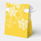 Frohe Weihnachten Stilvolle Yellow Snowflakes Must Geschenkschachtel (Rückseite)