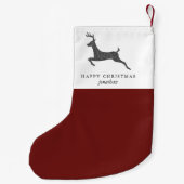 Frohe Weihnachten Stilvolles Hirsch mit dem Namen  Kleiner Weihnachtsstrumpf (Rückseite)