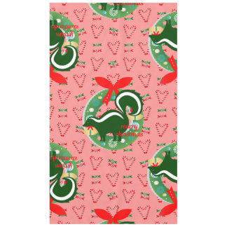 Frohe Weihnachten Stinktier rosa Zuckerstangen Tischdecke