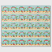 Frohe Weihnachten Strand Geschenkpapier (Flach)