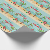 Frohe Weihnachten Strand Geschenkpapier (Ecke)