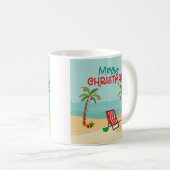 Frohe Weihnachten Strand Kaffeetasse (VorderseiteRechts)