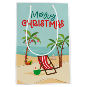 Frohe Weihnachten Strand Mittlere Geschenktüte