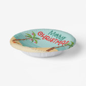 Frohe Weihnachten Strand Pappteller (Gewinkelt)