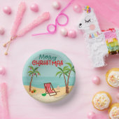 Frohe Weihnachten Strand Pappteller (Party)