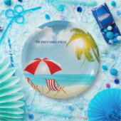 Frohe Weihnachten Strand Pappteller (Party)