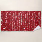 Frohe Weihnachten Strandtuch (Vorderseite)
