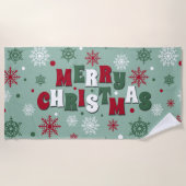 Frohe Weihnachten Strandtuch (Vorderseite)