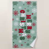 Frohe Weihnachten Strandtuch (Vorderseite)