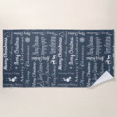 Frohe Weihnachten Strandtuch (Vorderseite)