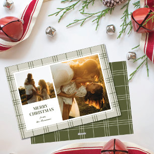 Frohe Weihnachten Streifen Karo Zwei-Foto-Rahmen