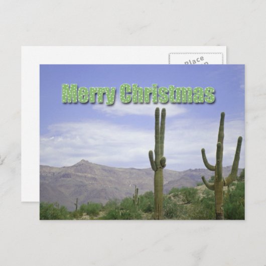 Frohe Weihnachten Südwestlandschaft mit Saguaros (Vorne/Hinten)