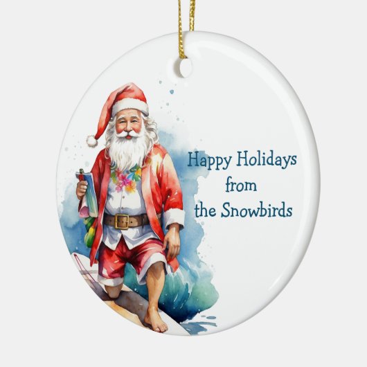 Frohe Weihnachten Surfen Keramik Ornament (Links)