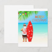 Frohe Weihnachten Surfin' Santa Dankeskarte (Vorne/Hinten)