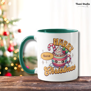 Frohe Weihnachten Süße Heiße Schokolade Tasse Fami