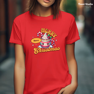 Frohe Weihnachten Süße Heiße Schokolade Tasse Fami T-Shirt