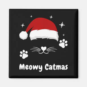 Frohe Weihnachten süße Kätzchen Katzen Santa Hut C Magnet