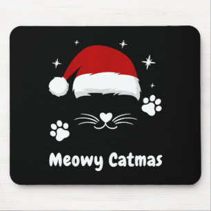 Frohe Weihnachten süße Kätzchen Katzen Santa Hut C Mousepad