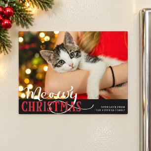 Frohe Weihnachten Süße Katze Fügen Sie Ihr Eigenes Magnetkarte