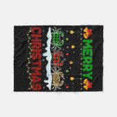 Frohe Weihnachten Süße Krabbe Xmas Leopard Kariert Fleecedecke (Vorderseite (Horizontal))