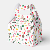 Frohe Weihnachten Süße Kritzelei Whimsical-Muster  Geschenkschachtel (Rückseite)