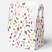 Frohe Weihnachten Süße Kritzelei Whimsical-Muster  Geschenkschachtel (Geöffnet)