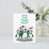 Frohe Weihnachten Süße Pinguine (Stehend Vorderseite)