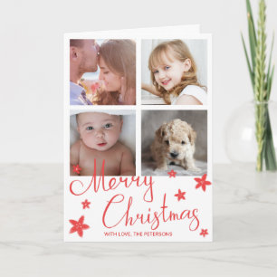 Frohe Weihnachten Süße Rote Kreide Foto Collage