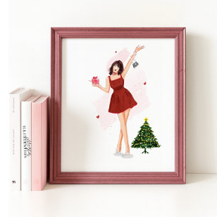 Frohe Weihnachten Süße Skizze Poster