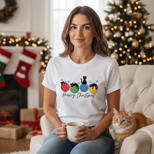 Frohe Weihnachten Süße Weihnachtskatzen Christbaum Tri-Blend Shirt
