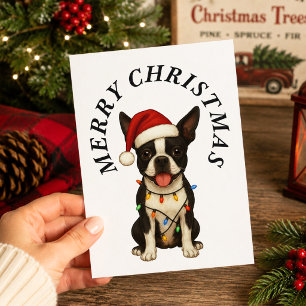 Frohe Weihnachten Süßer Boston Terrier Weihnachtsm