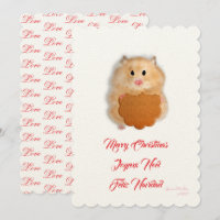 Frohe Weihnachten süßer Hamster mit Keks