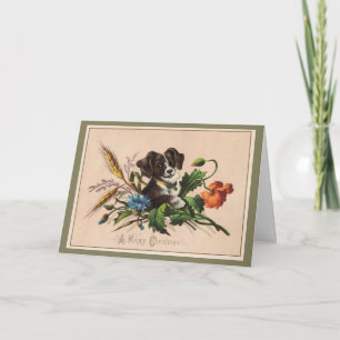 Frohe Weihnachten Süßer Hund Vintage-Reproduktion Karte