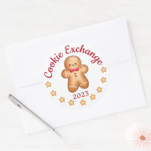 Frohe Weihnachten Süßer Lebkuchenmann Runder Aufkleber