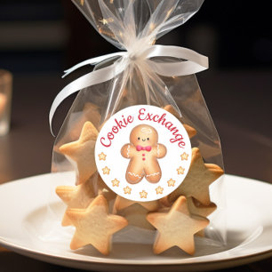Frohe Weihnachten Süßer Lebkuchenmann Runder Aufkleber