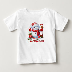 Frohe Weihnachten Süßer Schneemann Illustration Te Baby T-shirt