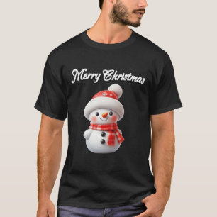 Frohe Weihnachten süßer Schneemann T-Shirt